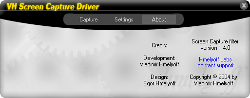 VH Screen Capture Driver 2.2.5 software screenshot