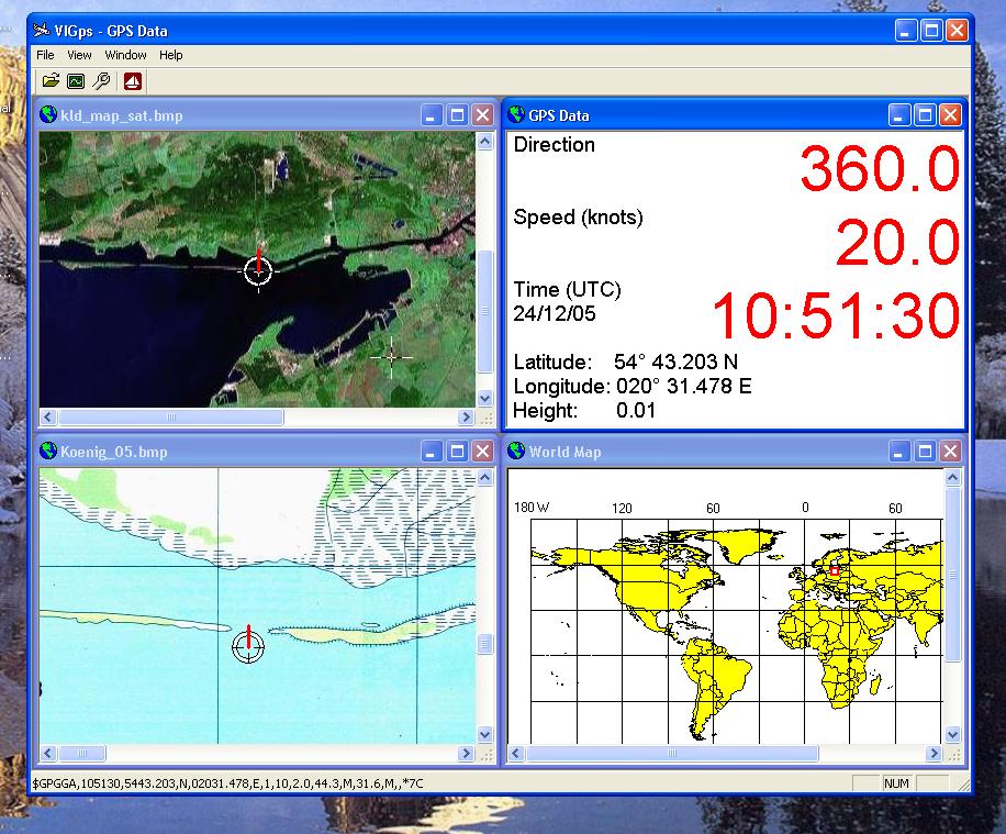 VIGps 1.0 software screenshot