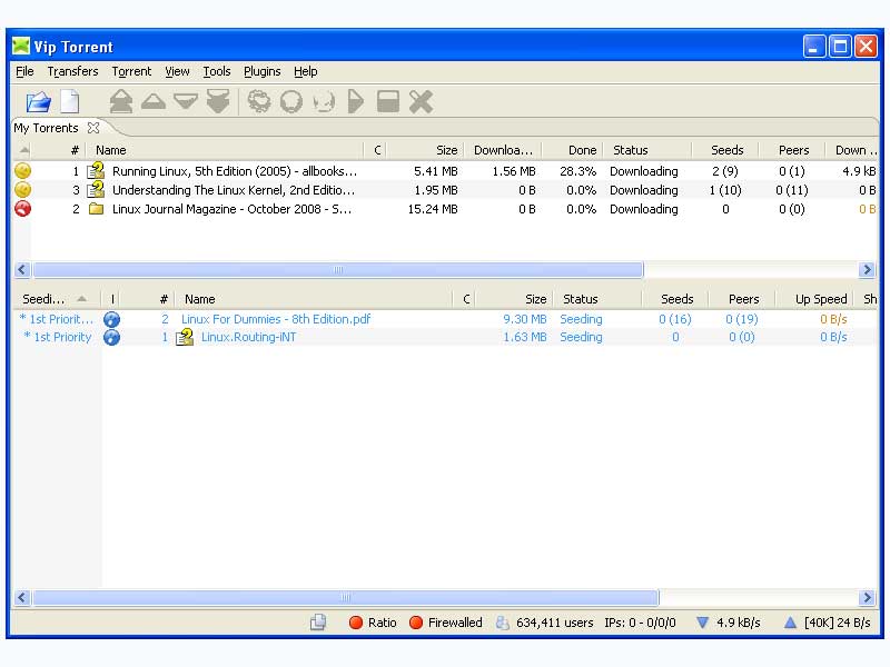 VIP Torrent 4.0.6.0 software screenshot