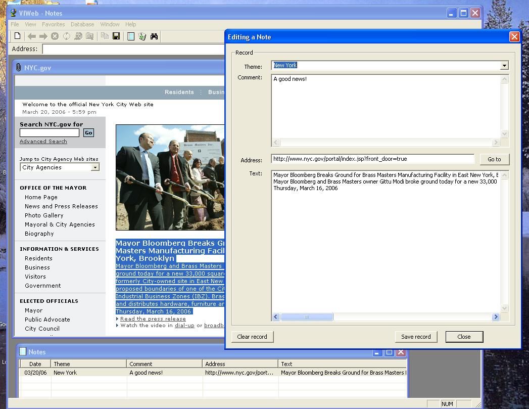 VIWeb 2.0 software screenshot