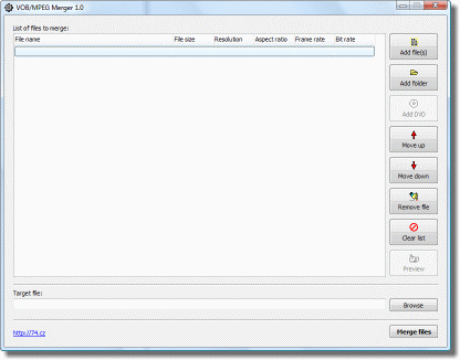 VOB/MPEG Merger 1.1.3.7 software screenshot