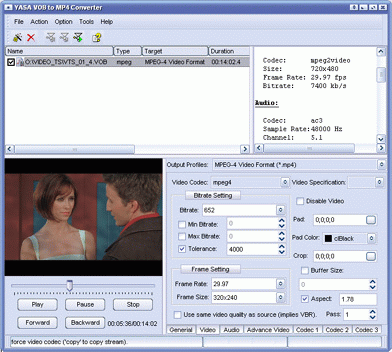 VOB to MP4 Converter Software 3.8.9 software screenshot