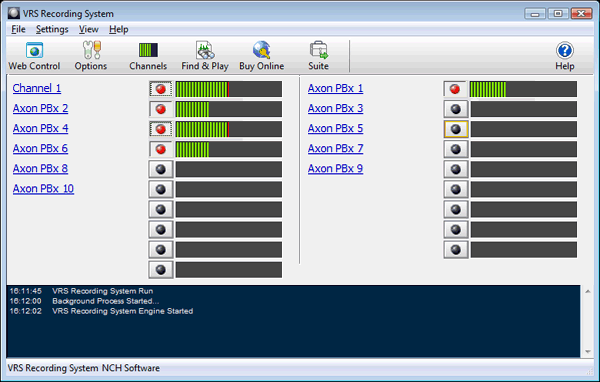 VRS Telephone Call Recorder 5.45 software screenshot