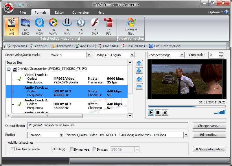 VSDC Free Video Converter 2.4.6.330 software screenshot