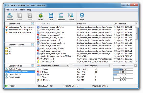VX Search Pro 9.8.14 software screenshot
