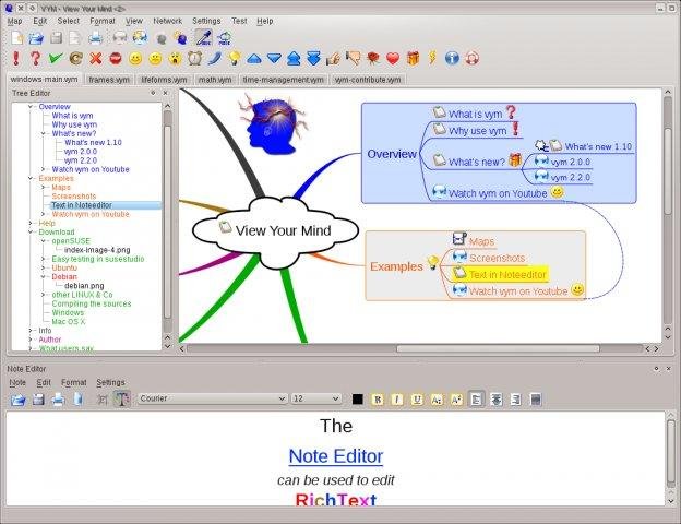 VYM-View Your Mind 2.5.2 software screenshot