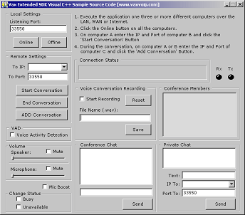VaxVoice Extended SDK 6.0 software screenshot