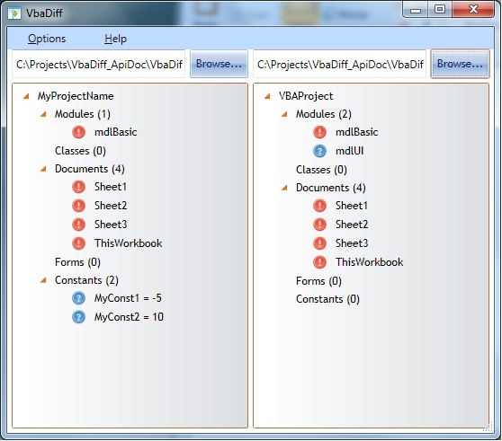 VbaDiff 3.8.0.0 software screenshot