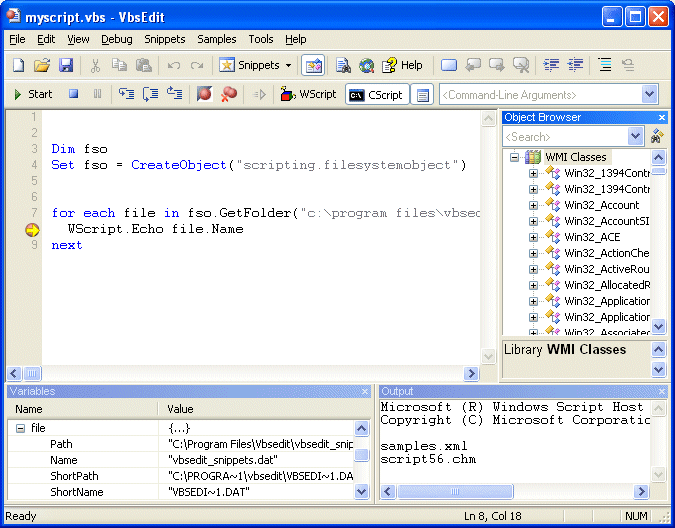 VbsEdit 7.1 software screenshot
