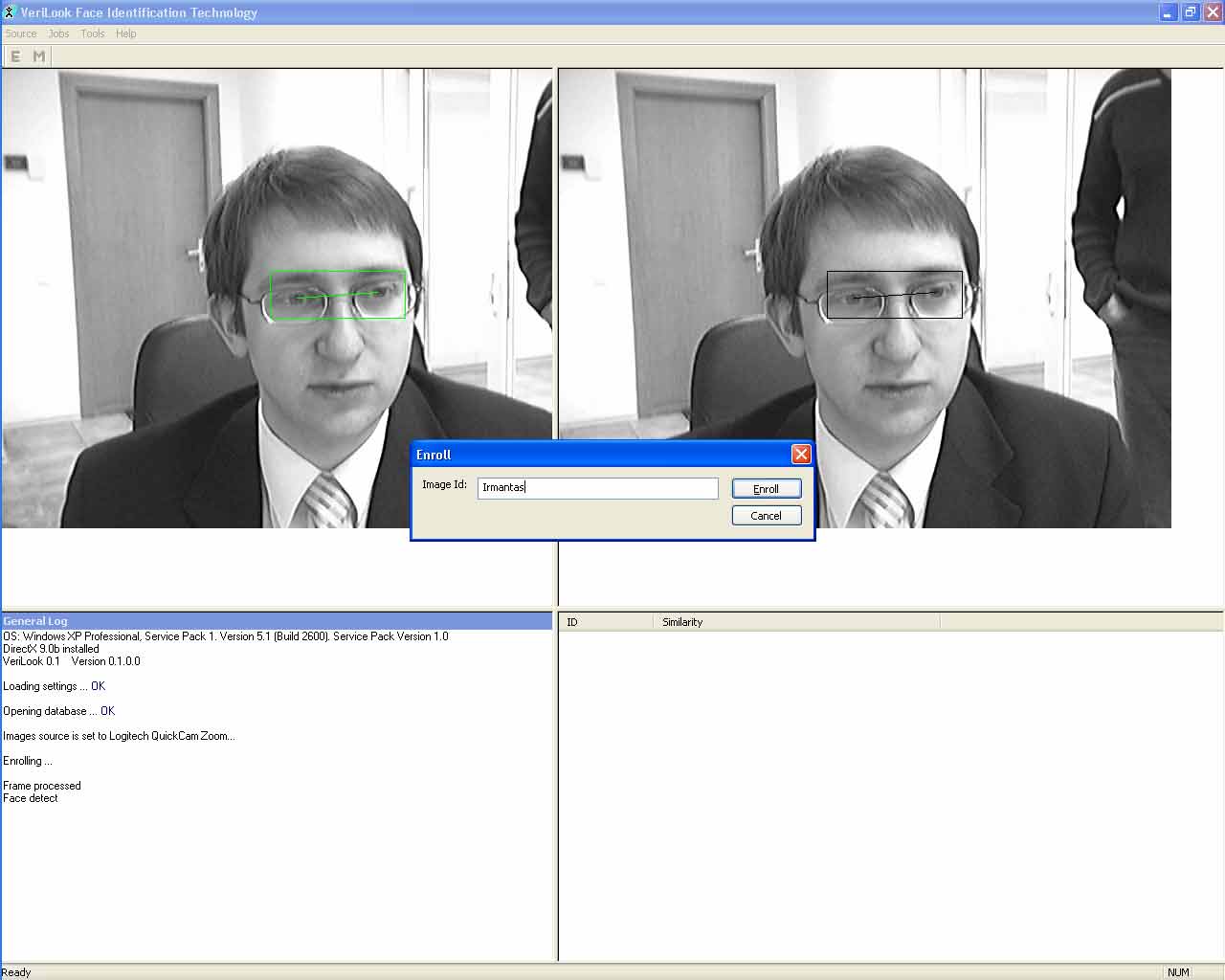 VeriLook algorithm demo for MS Windows 3.1 software screenshot
