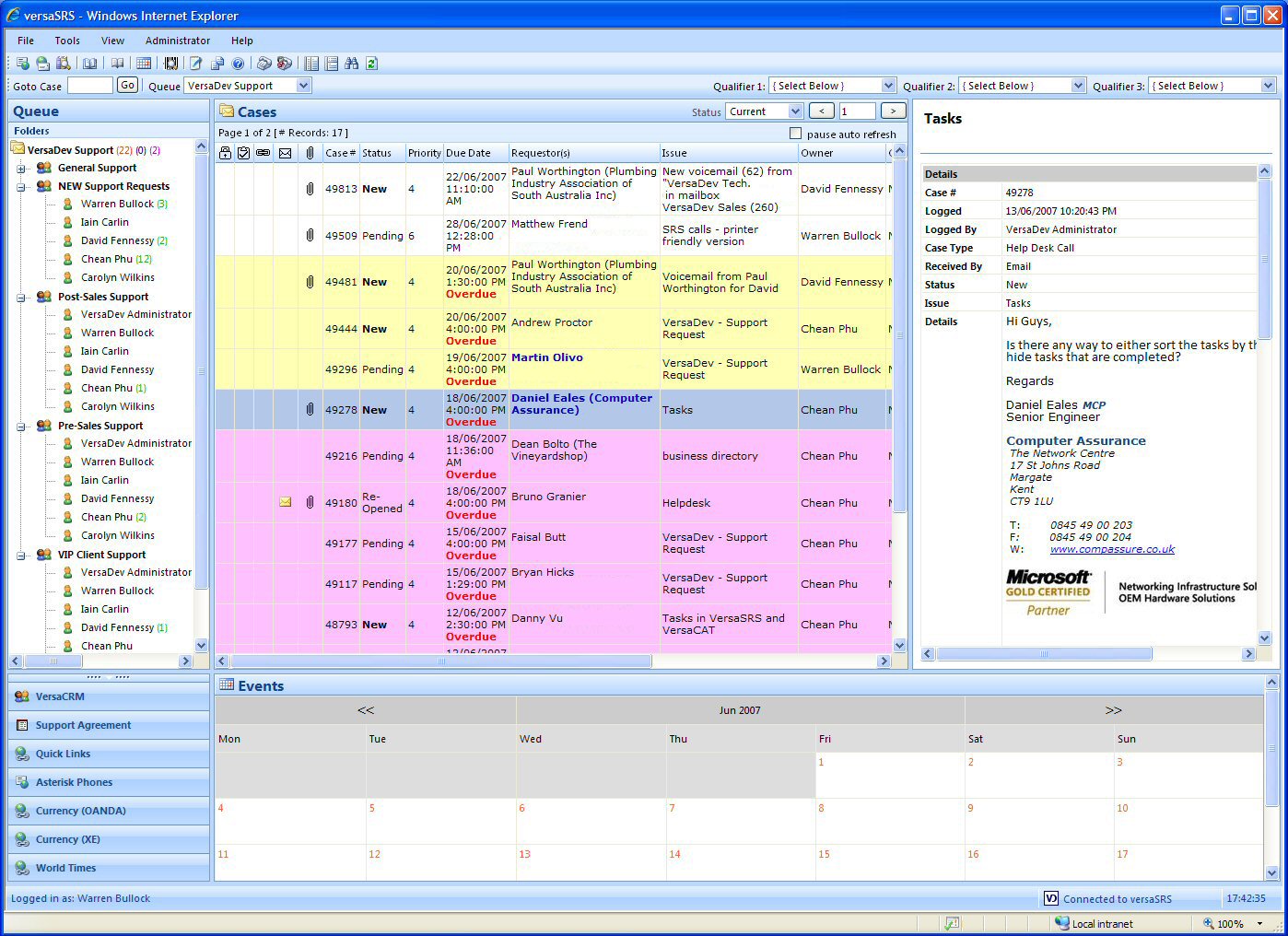 VersaSRS - HelpDesk - Service Desk - ITSM 4.1.0 software screenshot