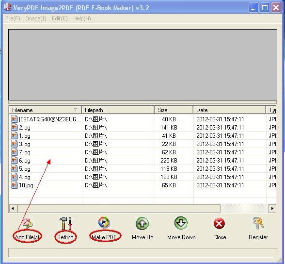 VeryPDF Image to PDF Converter v3.21 software screenshot