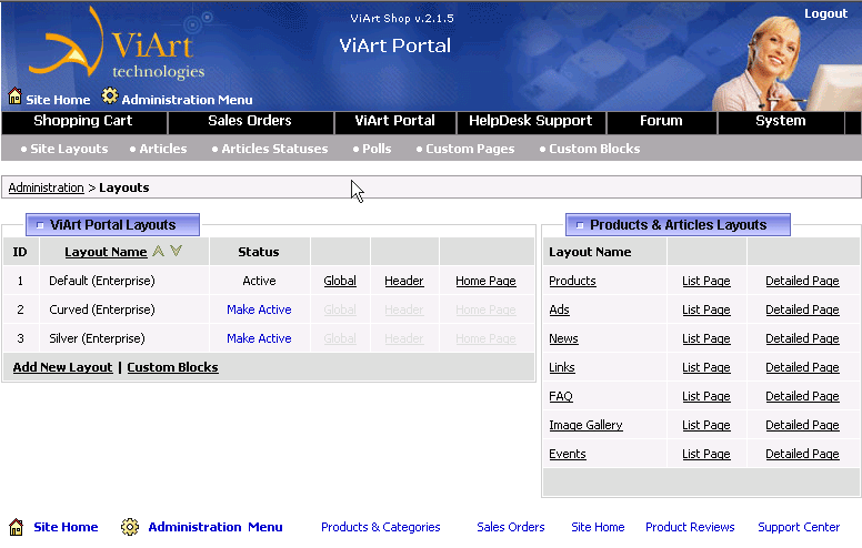 ViArt PHP Shopping Cart 5 software screenshot