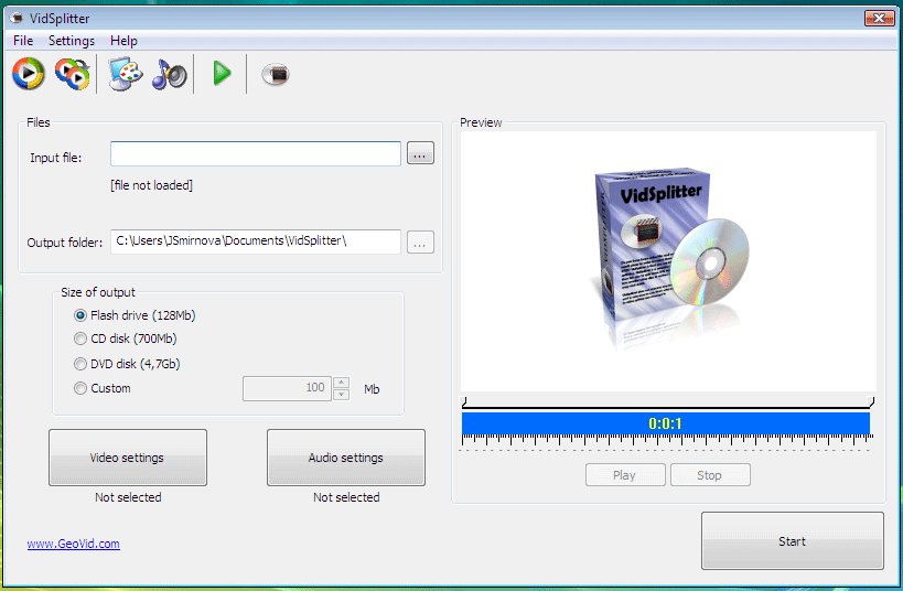 VidSplitter 2.6.17 software screenshot