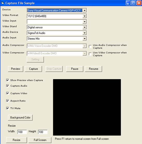 VideoCap ActiveX Control 9.5.0.0 software screenshot