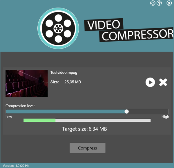 VideoCompressor 2014 (1.1) software screenshot