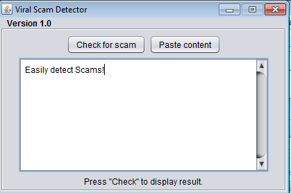 Viral Scam Detector 1.0 software screenshot