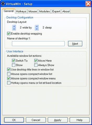 VirtuaWin 4.4 software screenshot