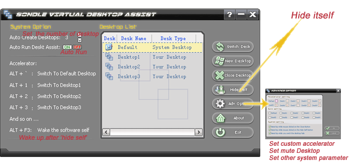 Virtual Desktop Assist 3.0.0.73 software screenshot