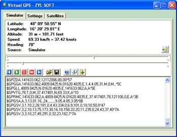 Virtual GPS 1.48 software screenshot