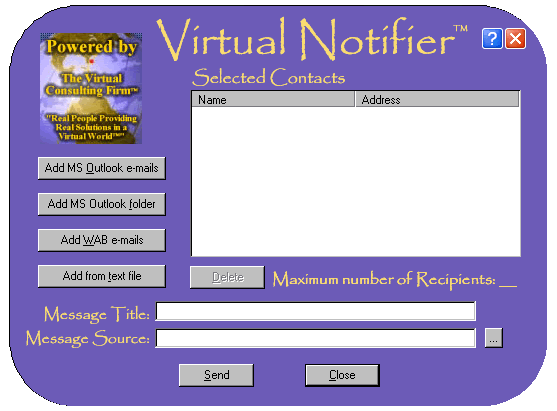 Virtual Notifier 1.0 software screenshot