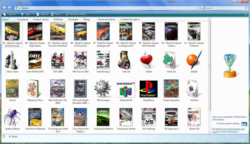 Vista Game Explorer Editor 2.15a Beta software screenshot