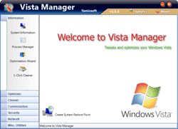 Vista Manager 4.1.4 software screenshot