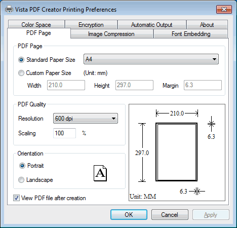 Vista PDF Creator 3.01 software screenshot