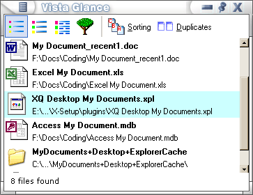 VistaGlance 1.1 software screenshot