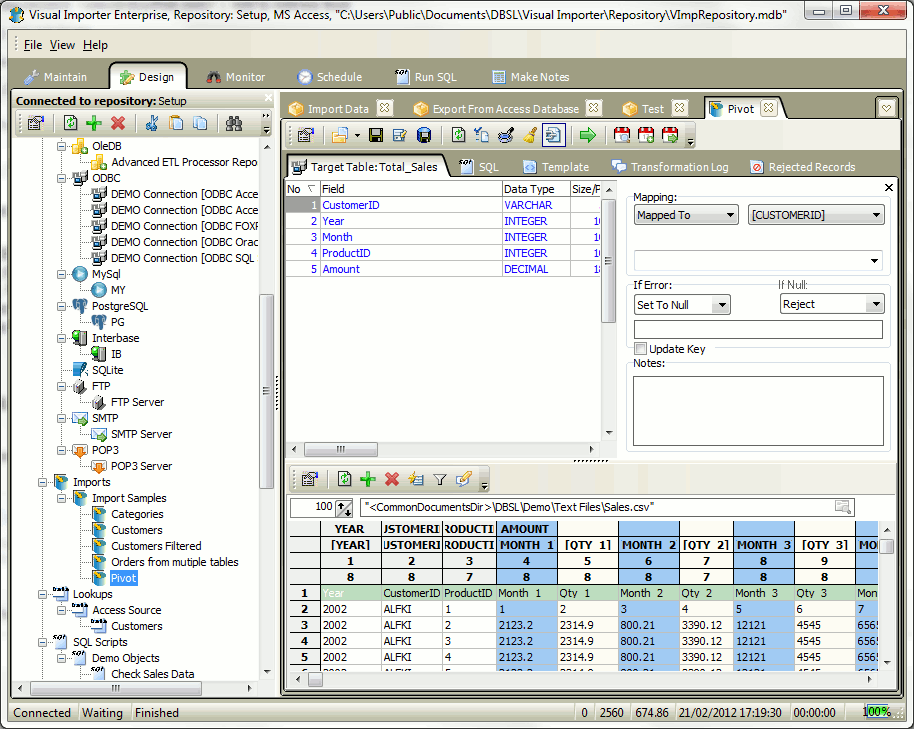 Visual Importer Enterprise 8.4.4.5 software screenshot