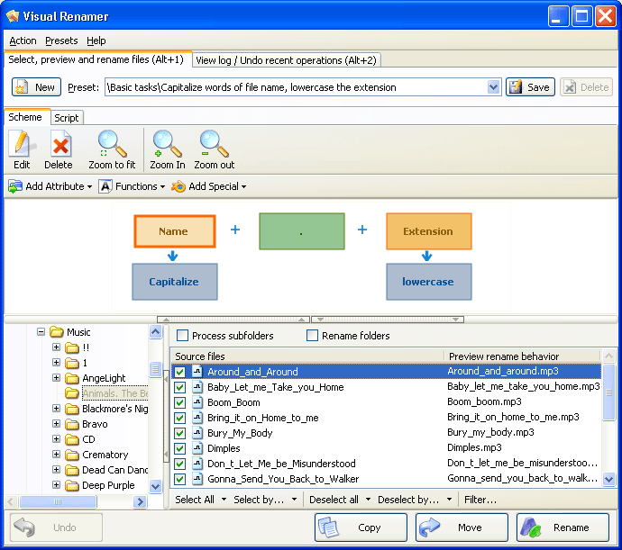 Visual Renamer 1.9 software screenshot