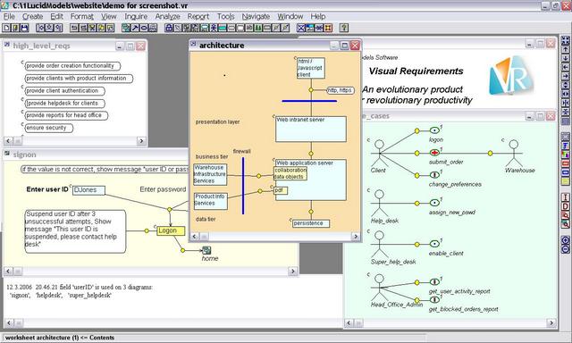 Visual Requirements (VR) 1.4.8 software screenshot