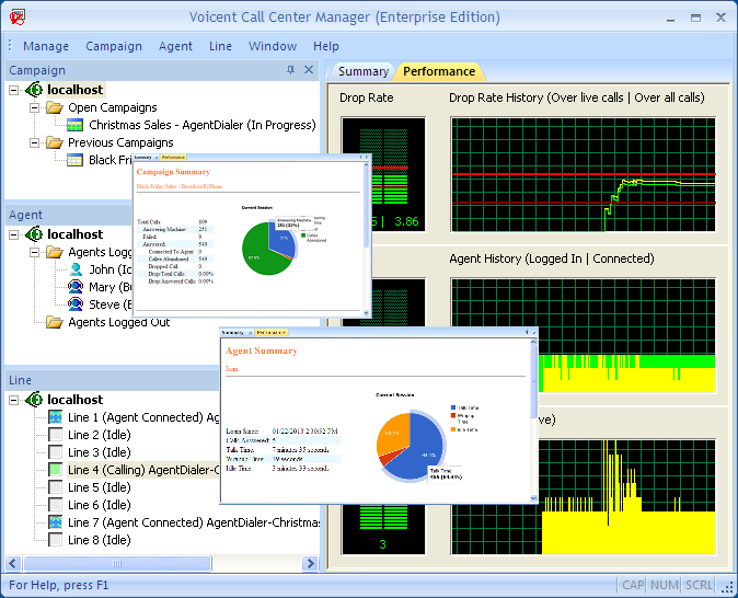Voicent Call Center Manager 9.0.5 software screenshot