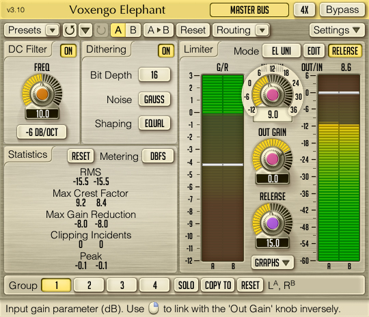 Voxengo Elephant 3.10.0 software screenshot