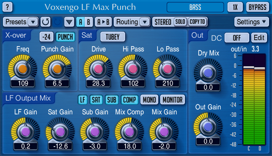 Voxengo LF Max Punch 1.6 software screenshot