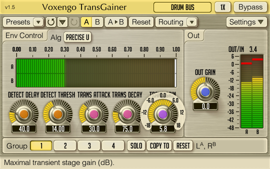 Voxengo TransGainer 1.5 software screenshot