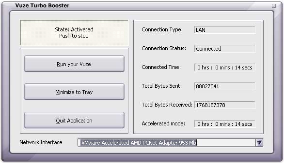 Vuze Turbo Booster 2.7.0 software screenshot