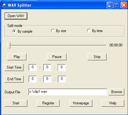 WAV Splitter 1.3.3.3 software screenshot