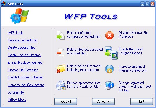 WFP Tools 1.0 software screenshot