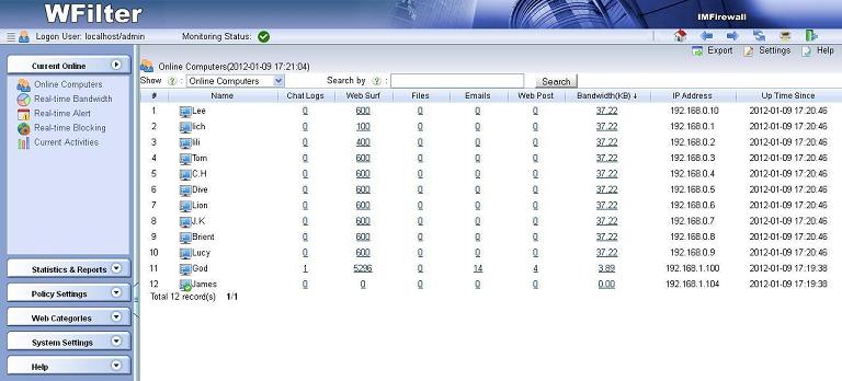 WFilter Enterprise 4.1.256 software screenshot