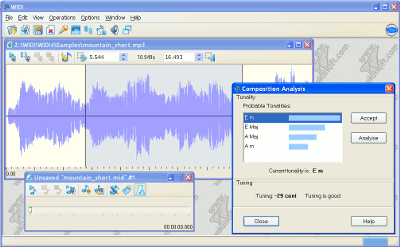 WIDI Recognition System Standard 4.03 software screenshot