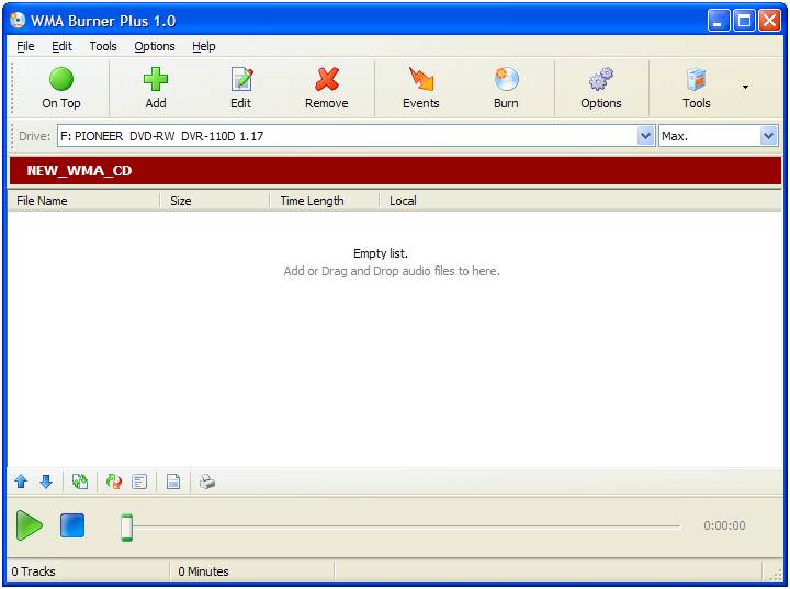 WMA Burner Plus 2.0 software screenshot