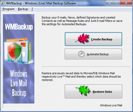 WMBackup 3.12.53.0512 software screenshot
