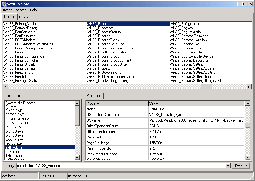 WMI Explorer 1.10 software screenshot