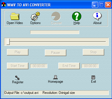 WMV to AVI Converter 3.1.5.2 software screenshot