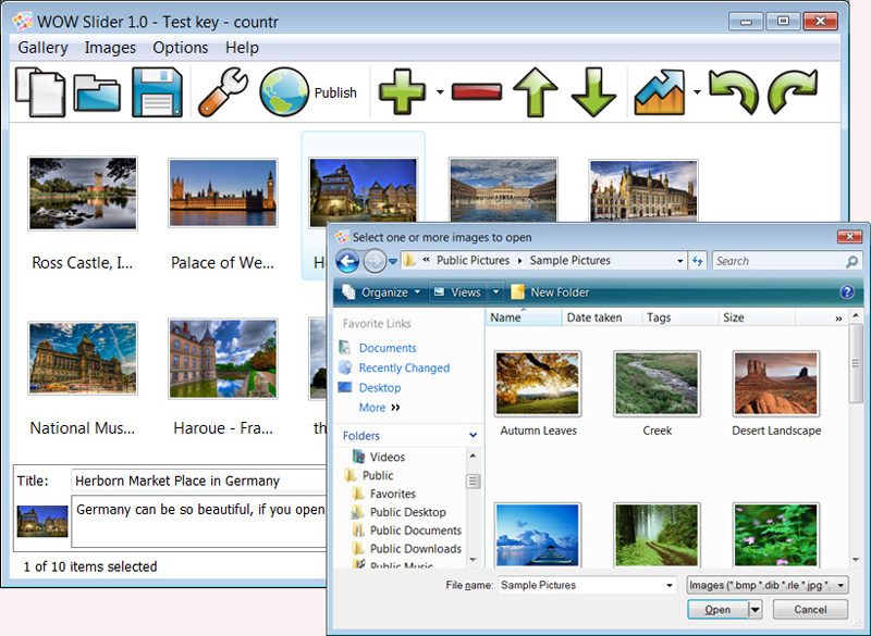 WOW Slider 8.7 software screenshot