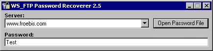 WS_FTP Password Recoverer 2.5 software screenshot