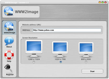 WWW2Image 1.7 software screenshot