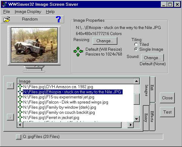 WWsaver32 4.03 software screenshot