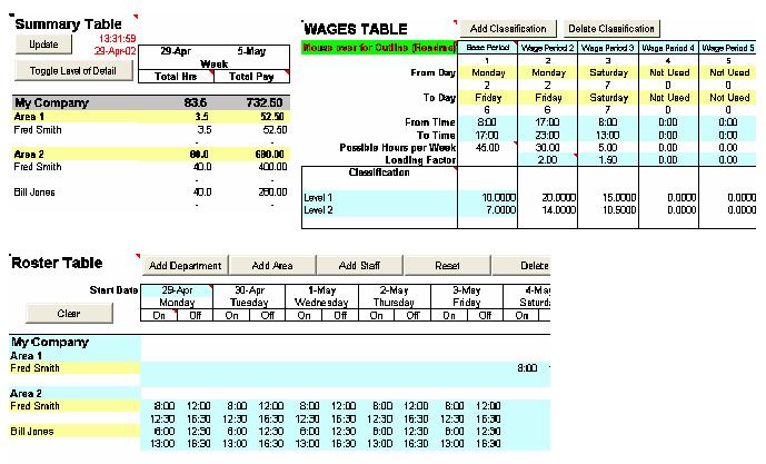 Wage Calculator Excel 30 software screenshot